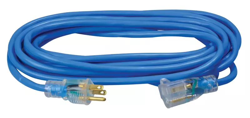 Southwire Coldflex Medium Duty Extension Cord, 25Ft, 14 Gauge, 3 Conductor, Cold Weather Cord, Blue
