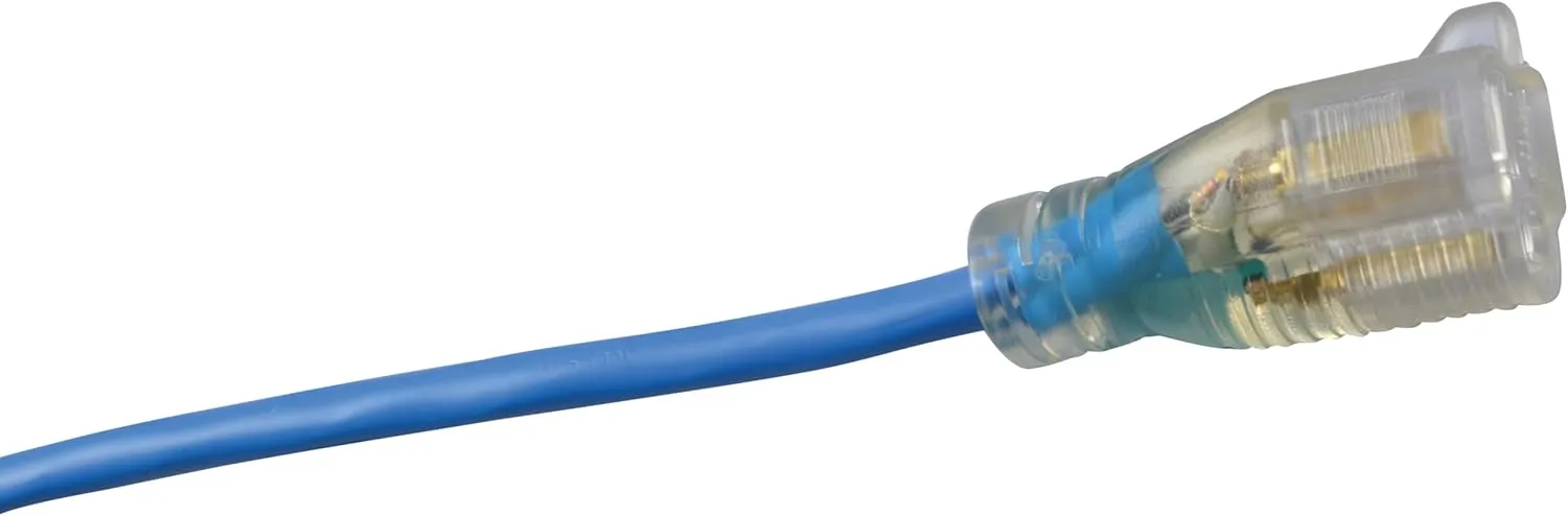 Southwire Coldflex Medium Duty Extension Cord, 25Ft, 14 Gauge, 3 Conductor, Cold Weather Cord, Blue