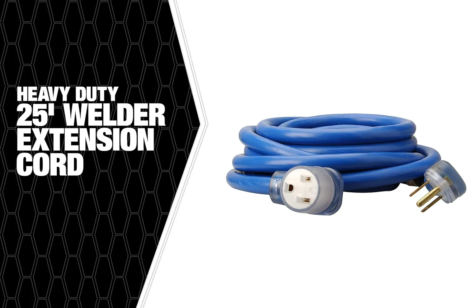 Southwire Extra Heavy Duty Extension Cord, 25Ft, 8 Gauge, 40 AMP, 250 Volt, Welding Cord, STW, Blue, 19178806 25 ft