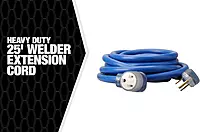 Southwire Extra Heavy Duty Extension Cord, 25Ft, 8 Gauge, 40 AMP, 250 Volt, Welding Cord, STW, Blue, 19178806 25 ft