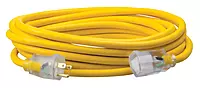 Southwire Polar Solar Heavy Duty Extension Cord, 25Ft, 12 Gauge, 3 Conductor, Outdoor Cord, Lighted End, SJEOOW, Yellow
