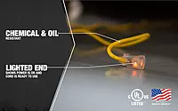 Southwire Polar Solar Heavy Duty Extension Cord, 25Ft, 12 Gauge, 3 Conductor, Outdoor Cord, Lighted End, SJEOOW, Yellow