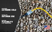 Southwire Polar Solar Heavy Duty Extension Cord, 25Ft, 12 Gauge, 3 Conductor, Outdoor Cord, Lighted End, SJEOOW, Yellow