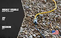 Southwire Polar Solar Heavy Duty Extension Cord, 25Ft, 12 Gauge, 3 Conductor, Outdoor Cord, Lighted End, SJEOOW, Yellow