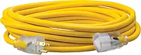 Southwire Polar Solar Heavy Duty Extension Cord, 25Ft, 12 Gauge, 3 Conductor, Outdoor Cord, Lighted End, SJEOOW, Yellow