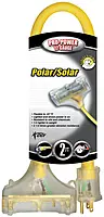 Southwire 34820002 3482SW8802 2ft 12/3 SEOW Polar/Solar Three-Way Power Block, 2 ft, Yellow 3-Outlet