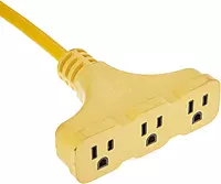 Coleman Cable 148802296 Southwire 120V/15A Right Angle GFCI 12/3 SJEOW Cord Set with Tri-Source Receptacle, 50-Foot, Yellow