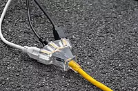 SOUTHWIRE 12/3 Multi-Outlet Vinyl Extension Cord with Lighted End, 50-Foot, Yellow (4188SW8802)