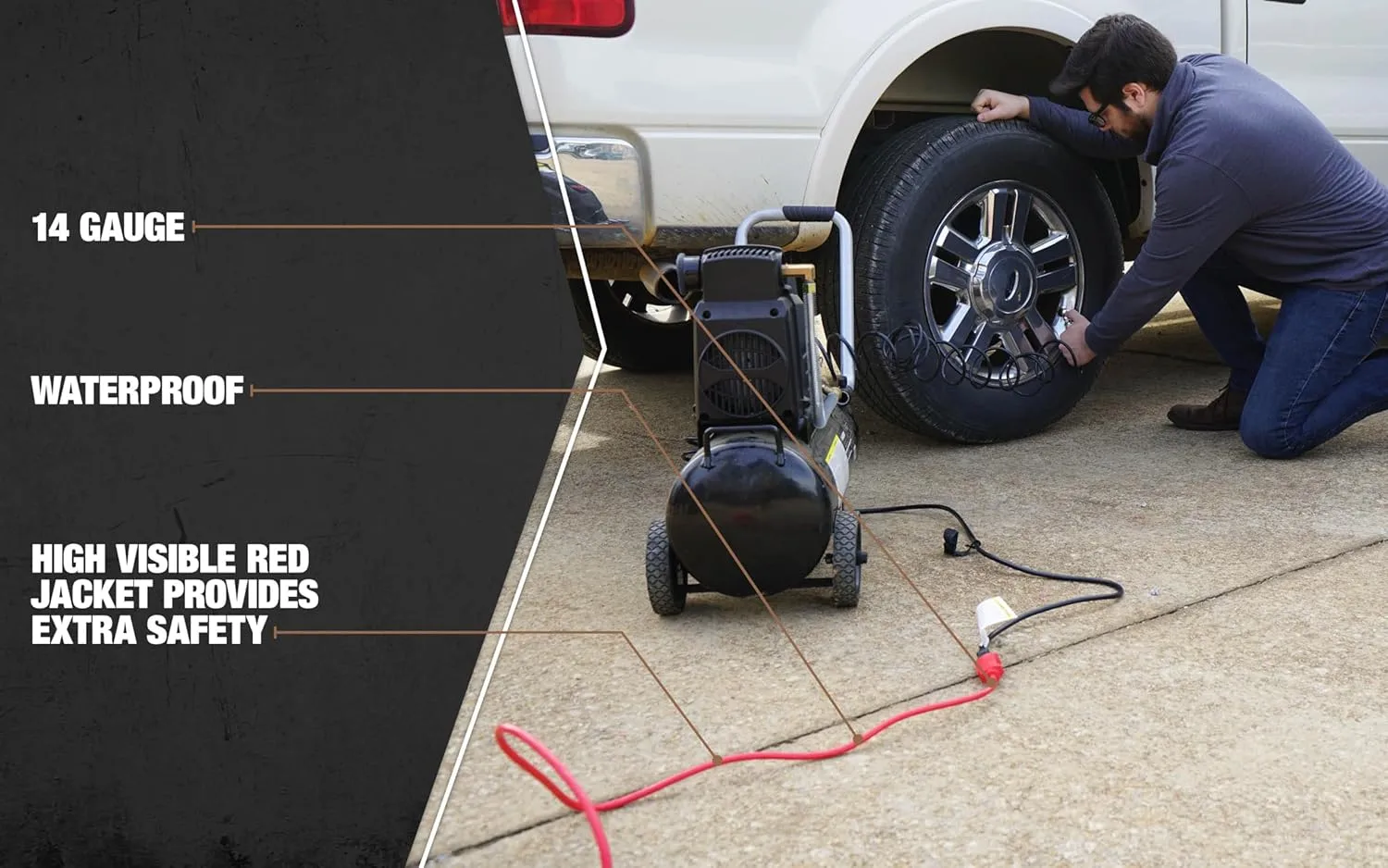 Southwire Heavy Duty Extension Cord - All-Purpose Heavy Duty Outdoor Power Cable - Lighted End for Safety