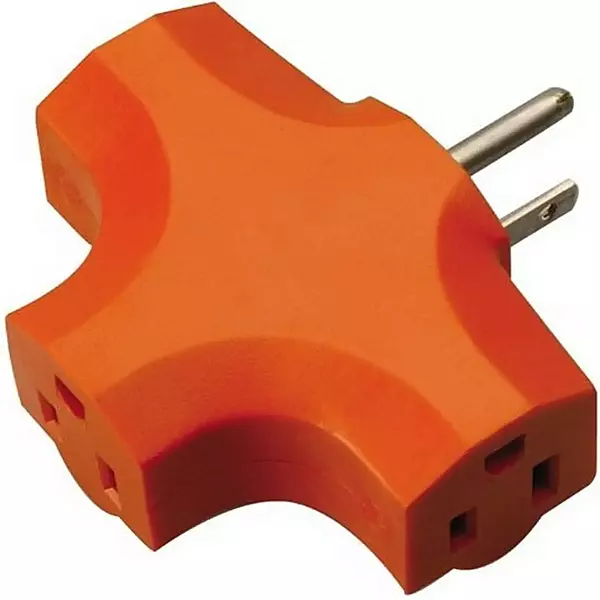 Coleman Cable 99068803 Adapter, 3 Outlet Orange/Bulk, One Size, Multi