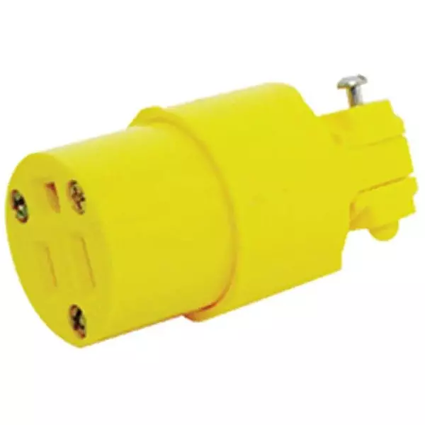 Eaton 4887-BOX 05985 Replacement Yellow Vinyl NEMA 5-15R 15-Amp Cord End; Female Outlet