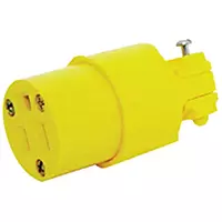 Eaton 4887-BOX 05985 Replacement Yellow Vinyl NEMA 5-15R 15-Amp Cord End; Female Outlet