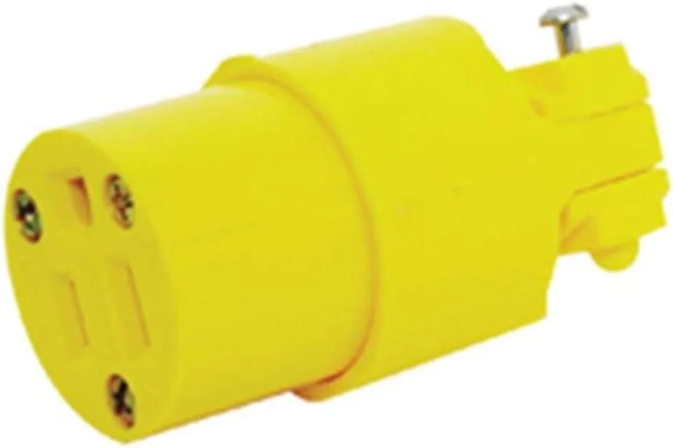 Eaton 4887-BOX 05985 Replacement Yellow Vinyl NEMA 5-15R 15-Amp Cord End; Female Outlet
