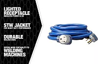 Southwire Welder Extension Cord - Heavy-Duty Power Cable for Industrial Welding Machines - STW Jacket - Molded Ends