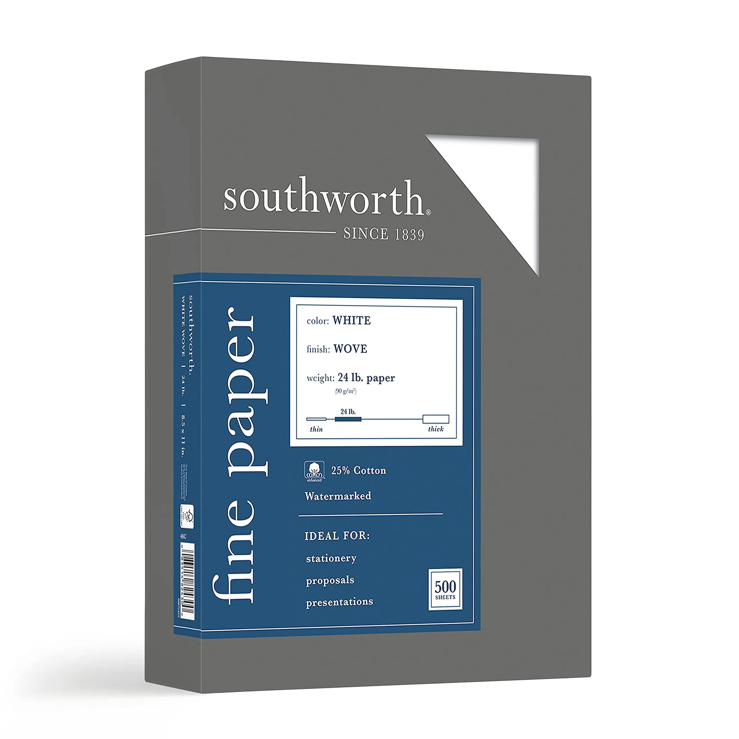 Southworth 25% Cotton Business Paper, Letter (8.5 x 11), 24 lb, 500 Sheets
