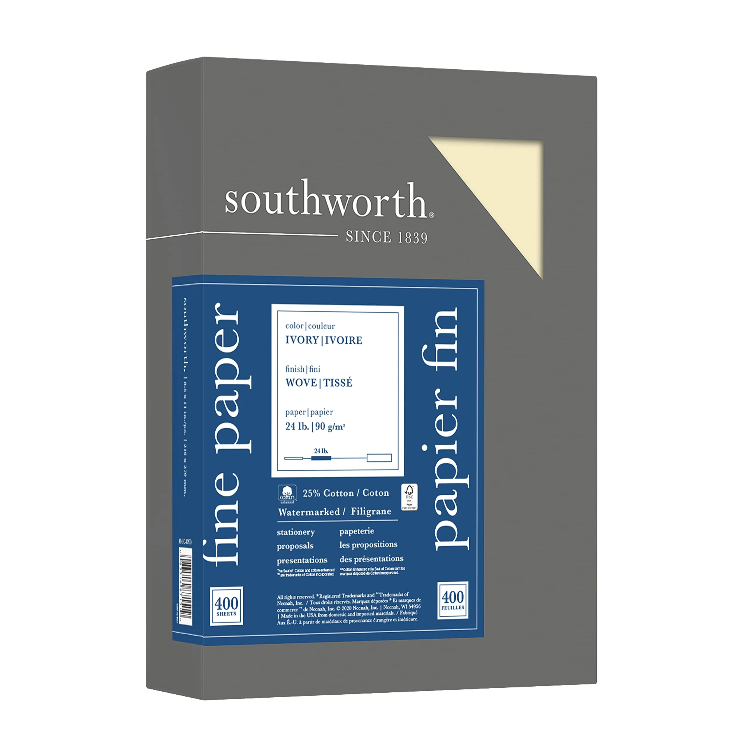 Southworth 25% Cotton Business Paper, Letter (8.5 x 11), 24 lb, 500 Sheets