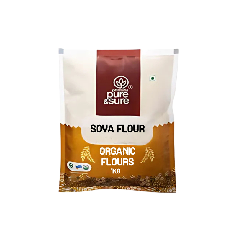 PURE&SURE - ORGANIC SOYA FLOUR 1KG.    دقيق الصويا العضوي 1 كجم