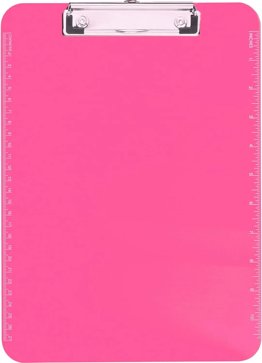 Neon Pink Transparent Plastic Clipboard, 9" x 12.5" (SPR01868)