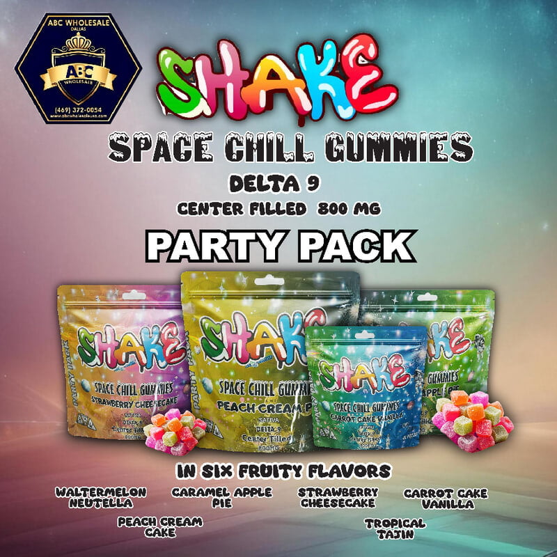 SHAKE D9 SPACE CHILL GUMMIES PARTY PACK | 40PCS | 20MG GUMMY | 800MG TOTAL 
