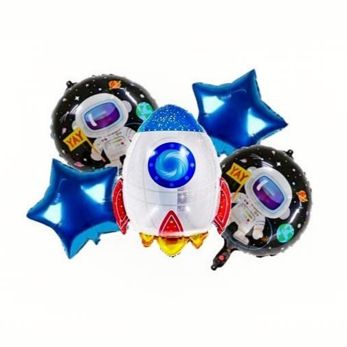 Space Theme Foil Balloons - 5 Pcs. Set