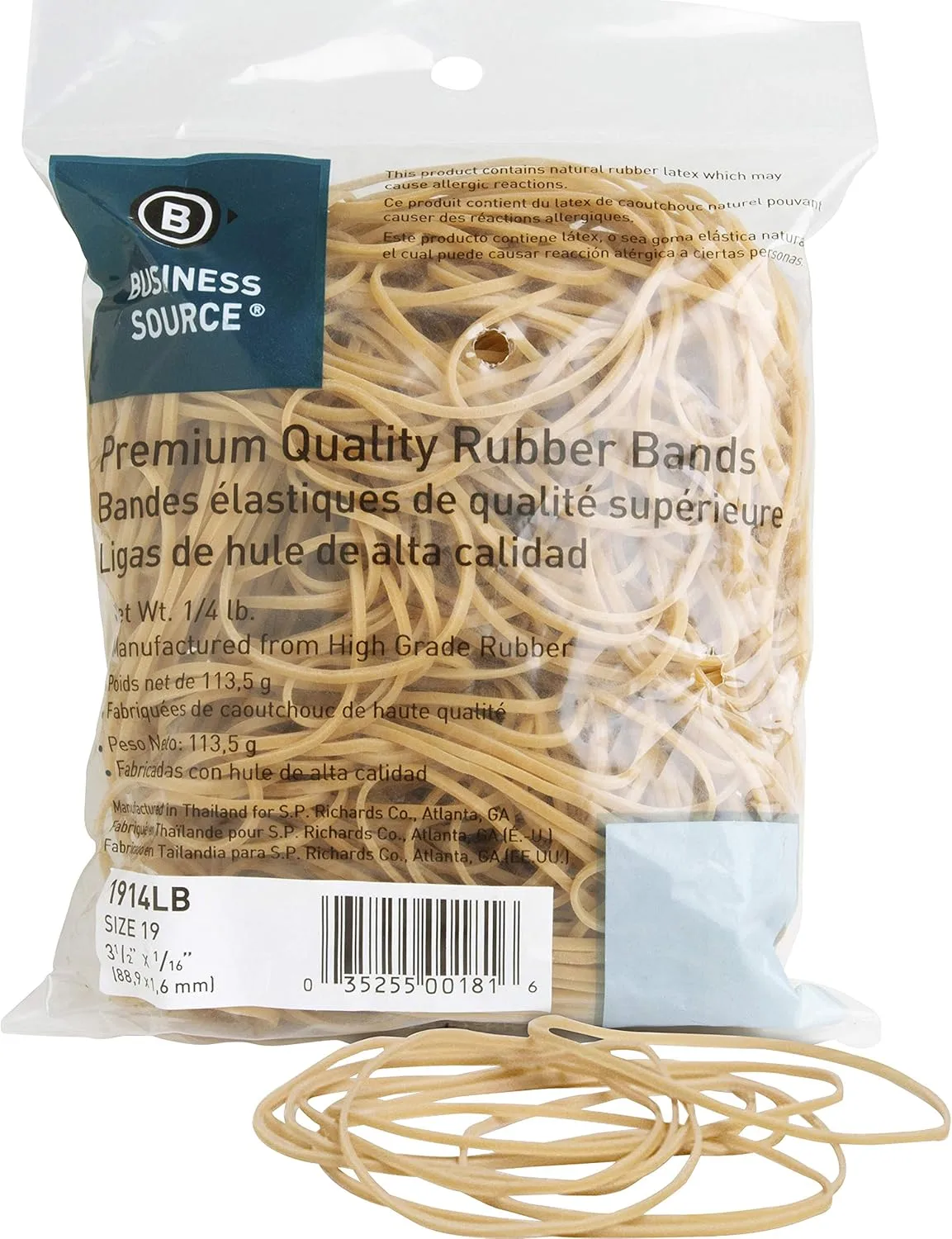 Sparco Premium Quality Rubber Bands - Size: #19 - 3.50in Length x 60 mil Width - 30 mil Thickness - Sustainable