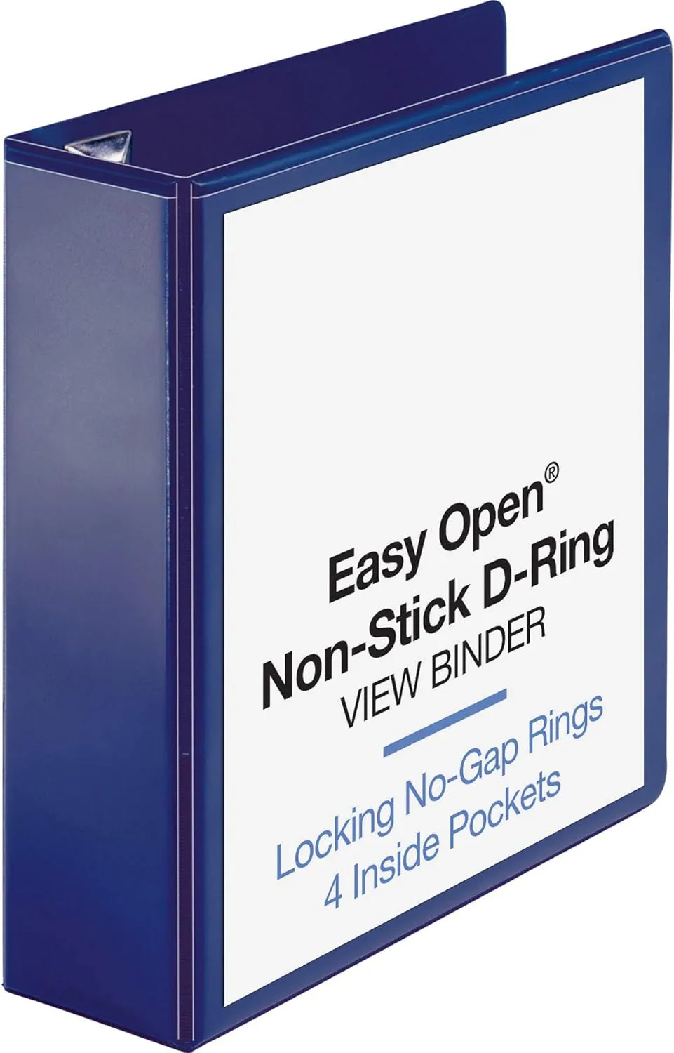 Sparco Easy-Open Nonstick View 3-Ring Binder, 3in D-Rings, Navy