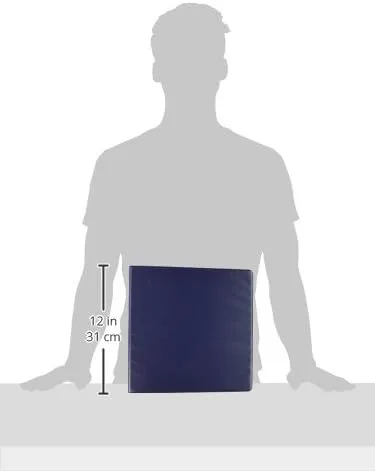 Sparco Easy-Open Nonstick View 3-Ring Binder, 3in D-Rings, Navy