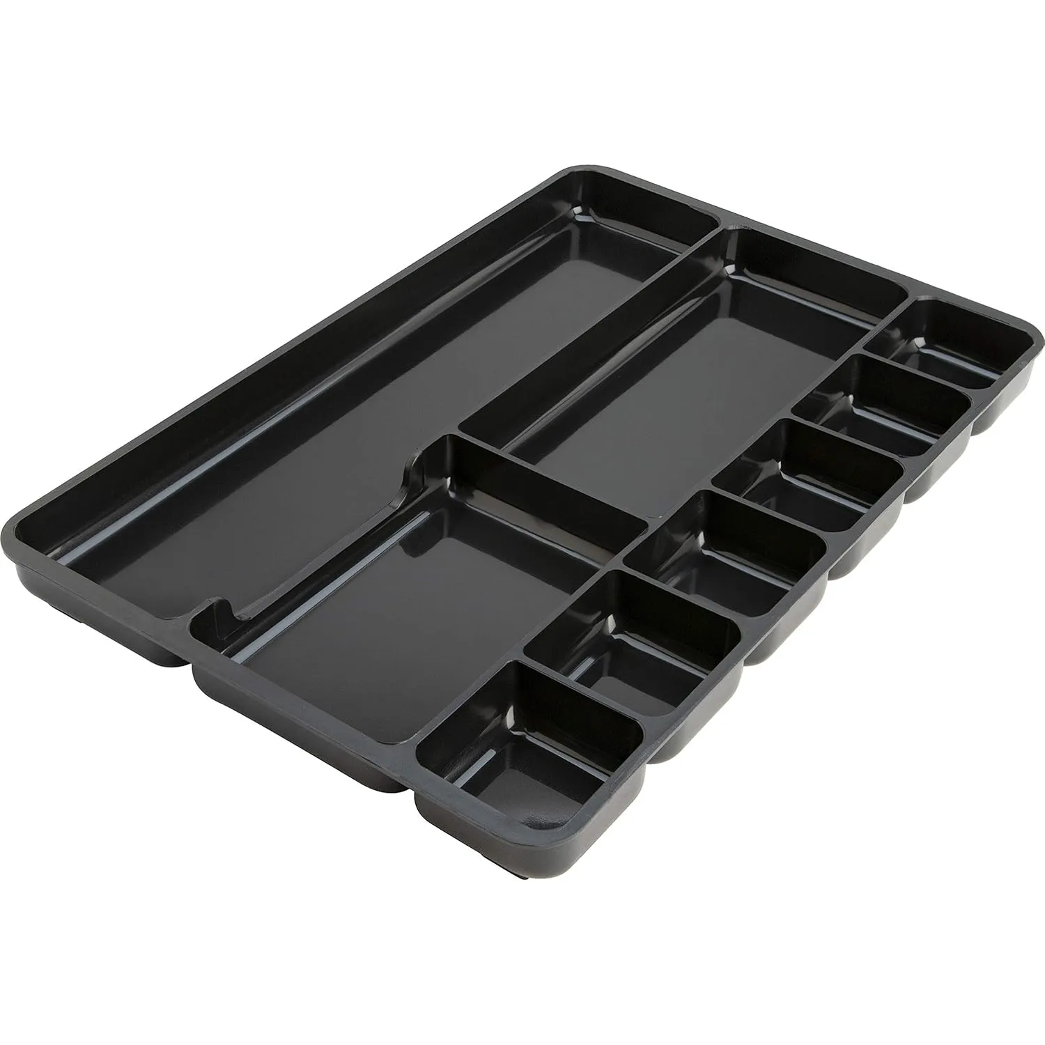 Sparco Plastic 9-Compartment Storage Organizer, 1 4/16in x 14in x 9 6/16in, Black
