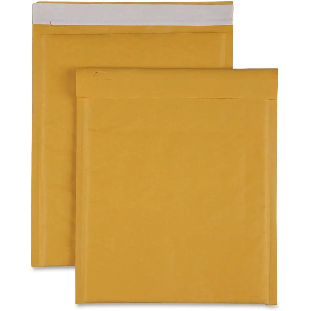 Sparco Size 2 Bubble Cushioned Mailers, 8.5 x 12 in, Self-Seal, Kraft, 100/Carton