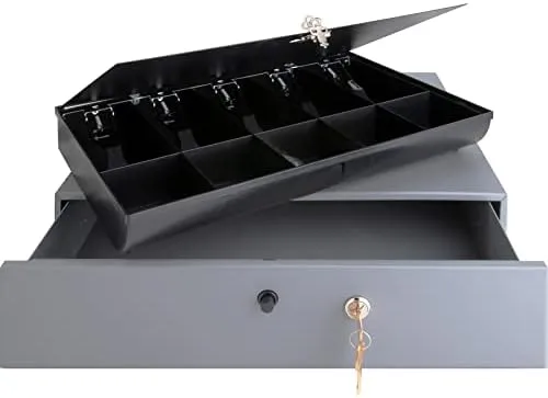 Sparco Removable Tray Cash Drawer, Gray, 3.8in x 17.8in x 15.8in