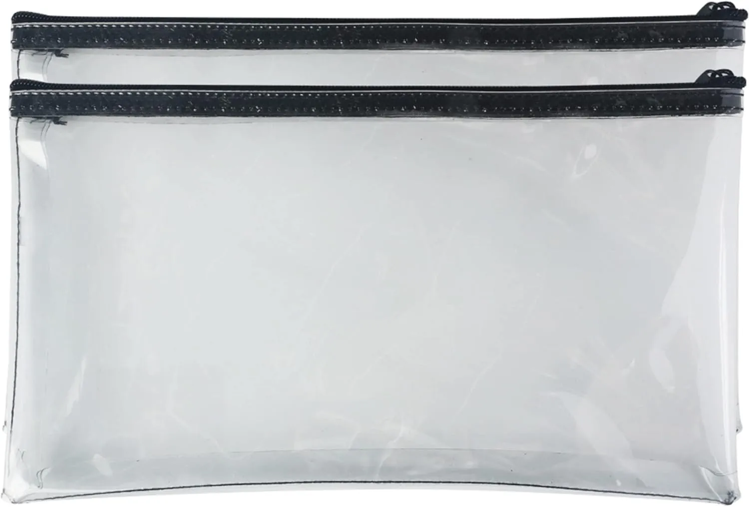 Sparco Wallet Bag, 11 x 6 in, Clear, Zipper Closure, 2-Pack
