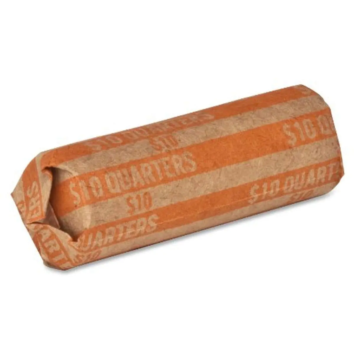 Sparco Flat Coin Wrappers - 1000 Wraps - $10 (Quarters) - 60 lb Kraft, Orange