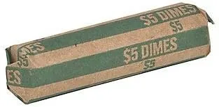 Sparco Flat Coin Wrappers, 1000 Count, Dimes - Green