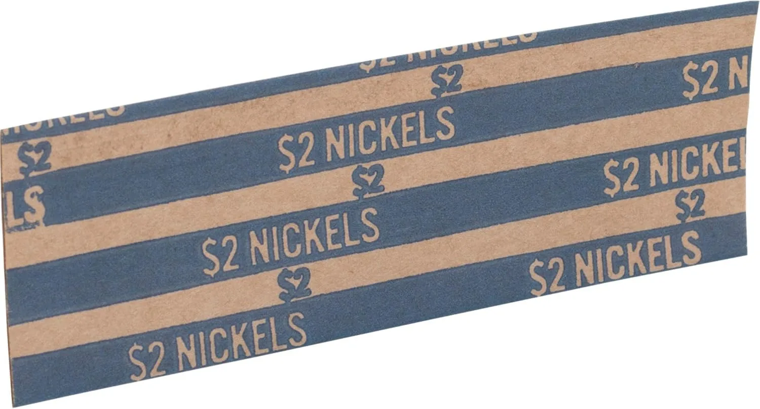 Sparco Coin Wrapper, 60 lbs., Nickels, 2.00, 1000 per Box, Blue (SPRTCW05)