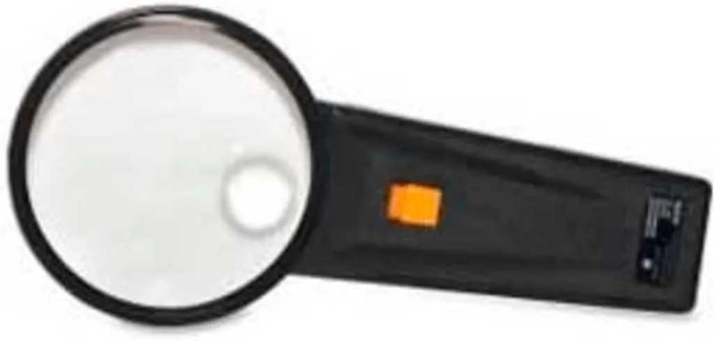 Sparco 01878 Illuminated Magnifier,Round,2X Main/4X Bifocal,3" Dia,BK