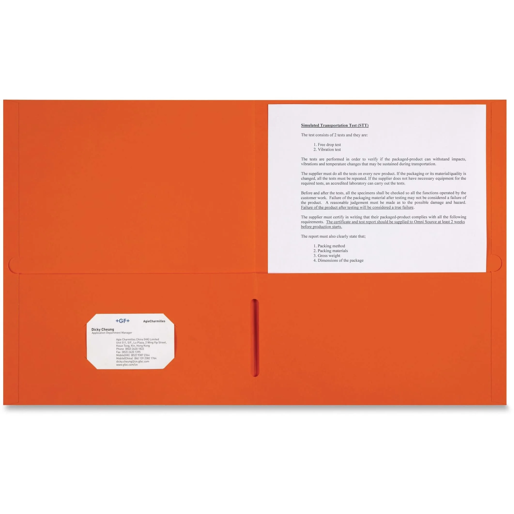 Sparco Leatherette Portfolio, 2-Pocket, 8-1/2 x 11, Orange - Box of 25