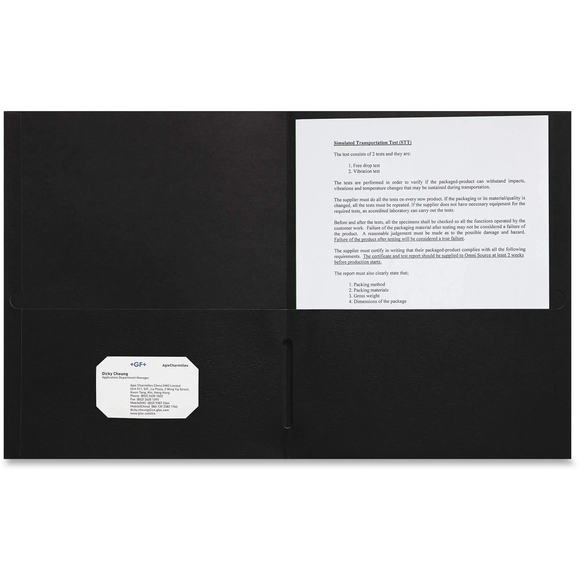 Sparco Leatherette Portfolio, 8-1/2in x 11in, 2 Pocket, Black, Box of 25