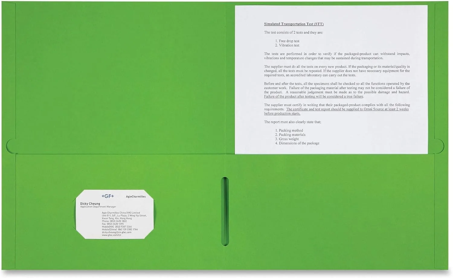 Sparco Letter Pocket Folder - 2 Pocket - Letter Size - Apple Green