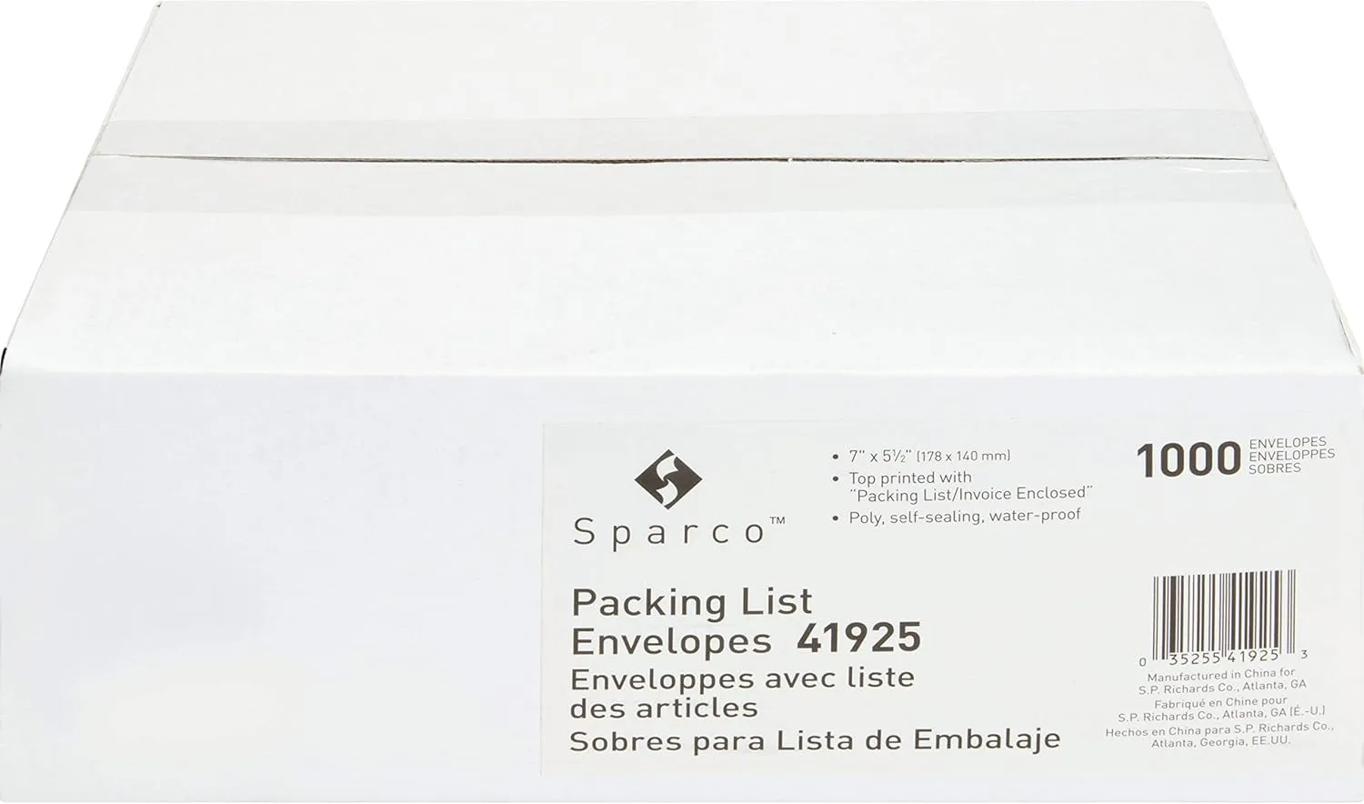 Sparco Pre-Labeled Packing Slip Envelope (SPR41925)