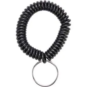 SPARCO SPR02882 Split Ring Wrist Coil Key Holder, 2.1x2.1x2.4 in - Pack of 6, Black