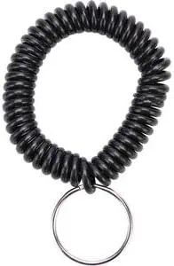 SPARCO SPR02882 Split Ring Wrist Coil Key Holder, 2.1x2.1x2.4 in - Pack of 6, Black
