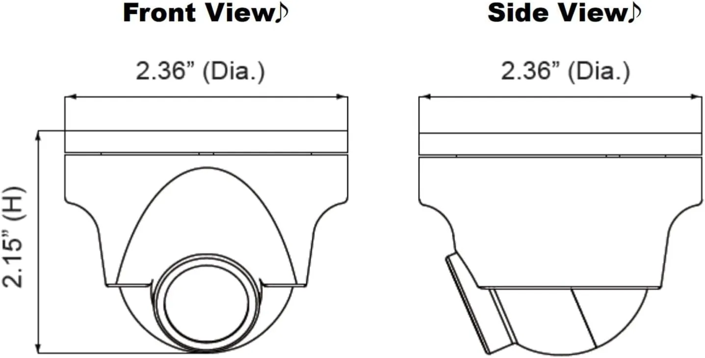 Speco 4MP HD-TVI Mini Turret Camera 2.9mm Lens - White Housing