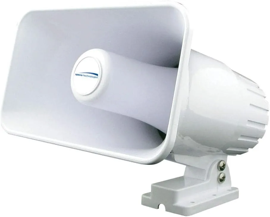 Speco SPC-12RP 4 x 6 in Weatherproof PA Horn, White, 15W