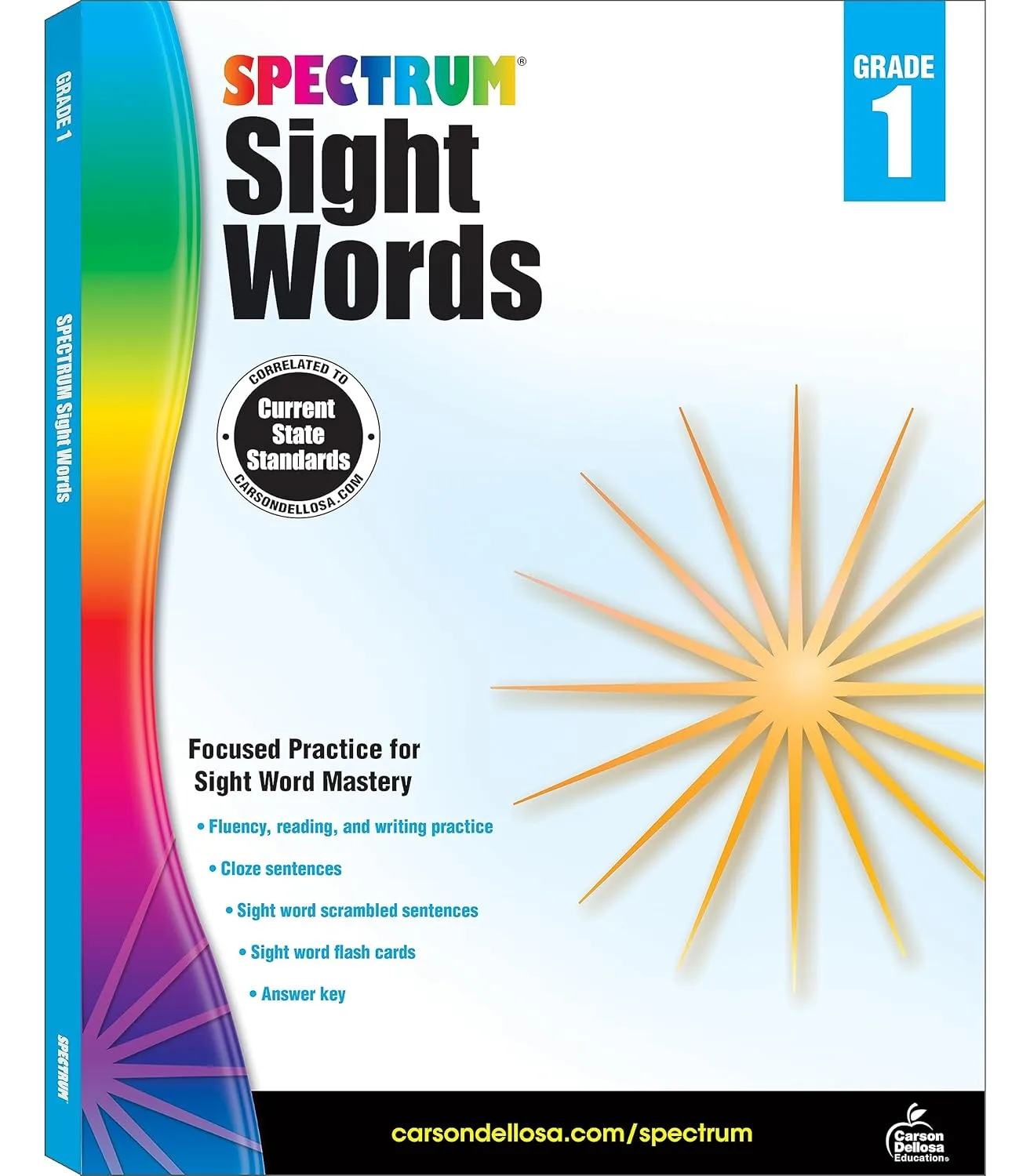 Spectrum Grade 1 Sight Words Workbook, 1st Grade Reading and Writing Practice With Sight Words Flash Cards and Scrambled
