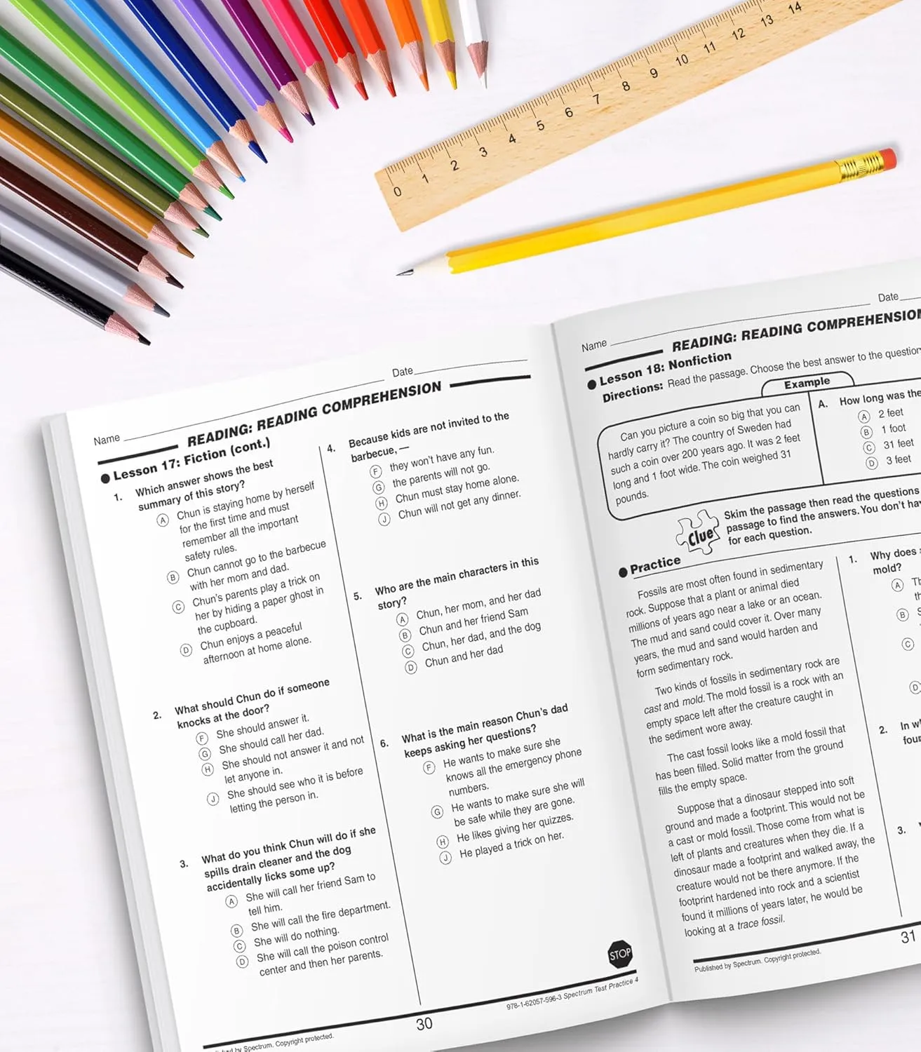 Carson Dellosa Spectrum 4th Grade Test Practice Workbook All Subjects, Ages 9 to 10, Grade 4 Test Practice Math