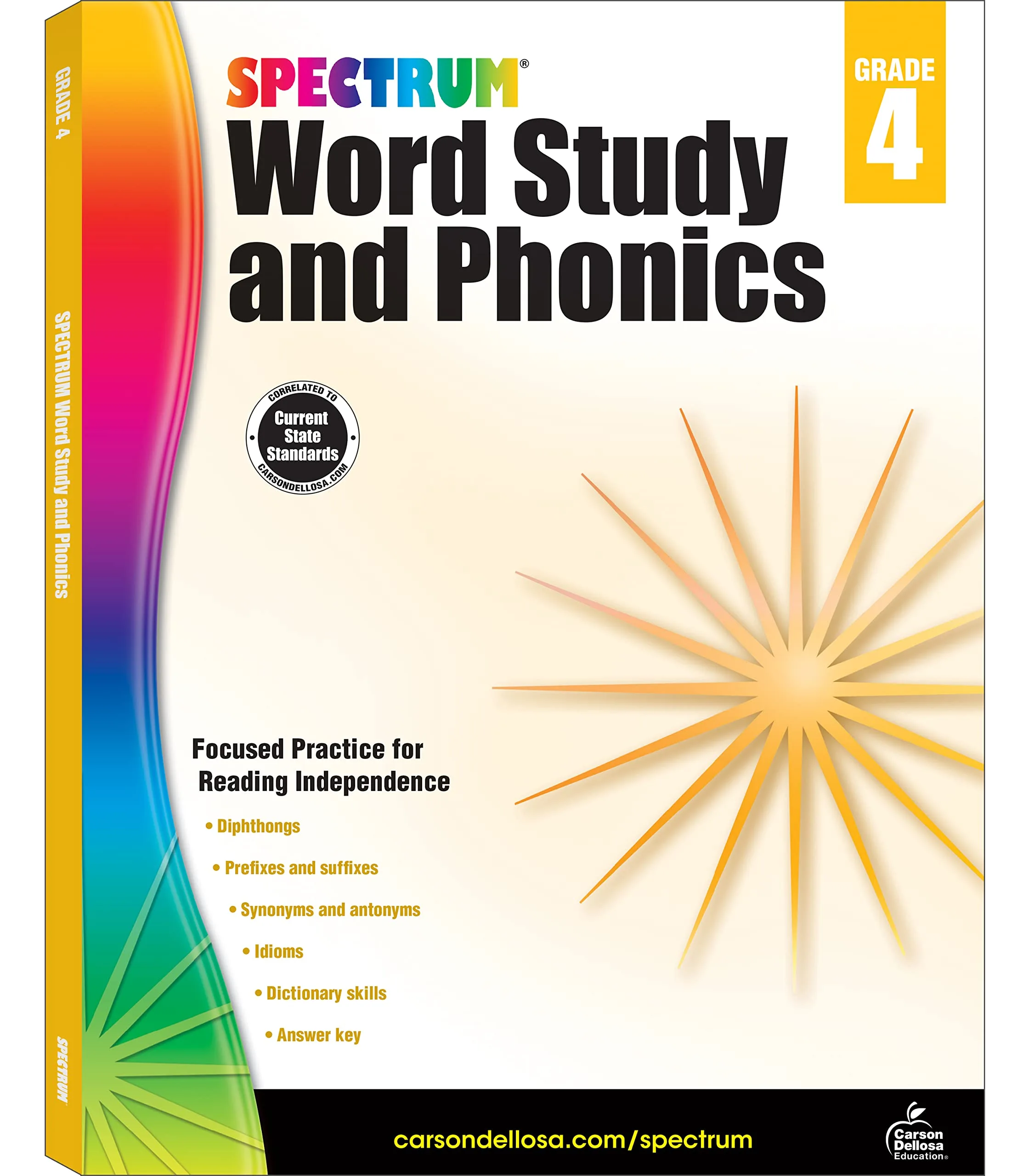 Spectrum Grade 4 Word Study and Phonics Workbooks, Ages 9 to 10, 4th Grade Phonics and Word Study, Dictionary Skills
