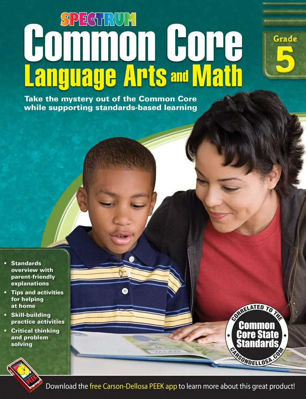 Spectrum Common Core 5th Grade Workbooks All Subjects, Language Arts, Math, Reading, Writing, Parts of Speech, Spelling