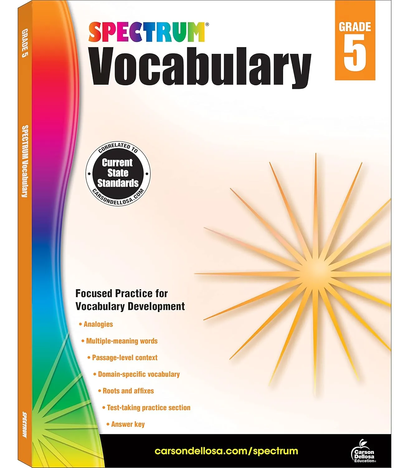 Spectrum 5th Grade Vocabulary Workbooks, Ages 10 to 11, Grade 5 Vocabulary, Reading Comprehension Context Clues