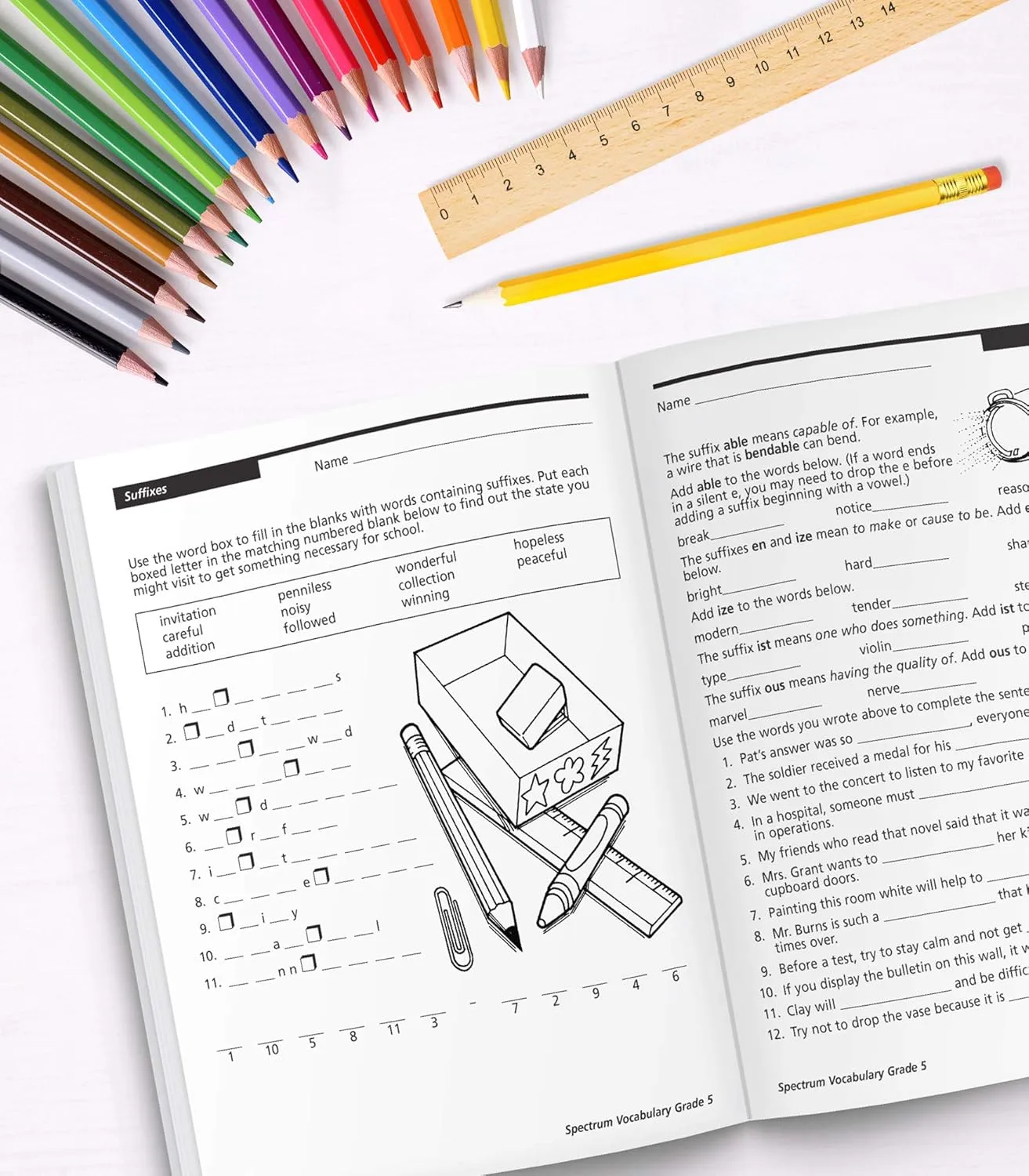 Spectrum 5th Grade Vocabulary Workbooks, Ages 10 to 11, Grade 5 Vocabulary, Reading Comprehension Context Clues