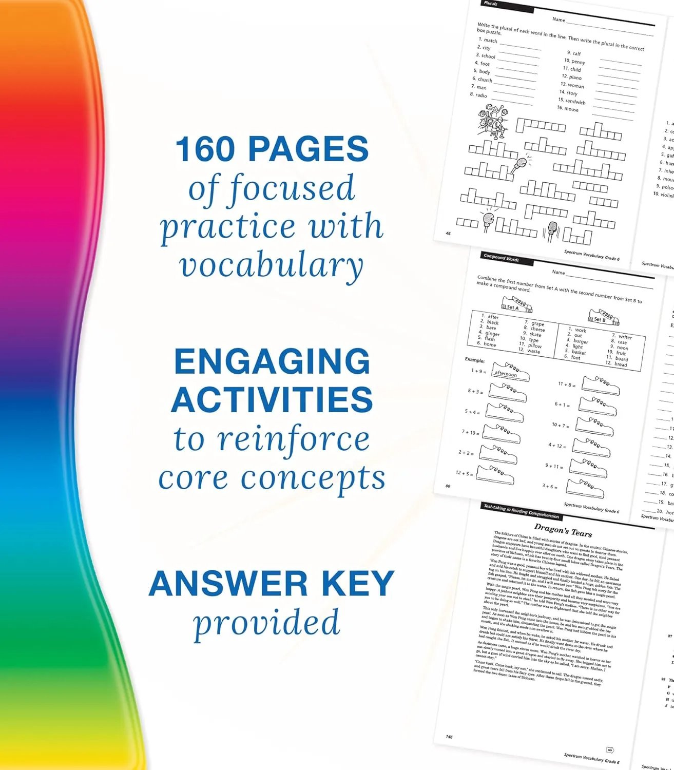 Spectrum Grade 6 Vocabulary Workbooks, Ages 11 to 12, 6th Grade Vocabulary Workbook, Vocabulary Analogies, Dictionary Skills